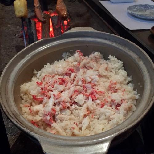 土鍋で炊いた蟹ご飯