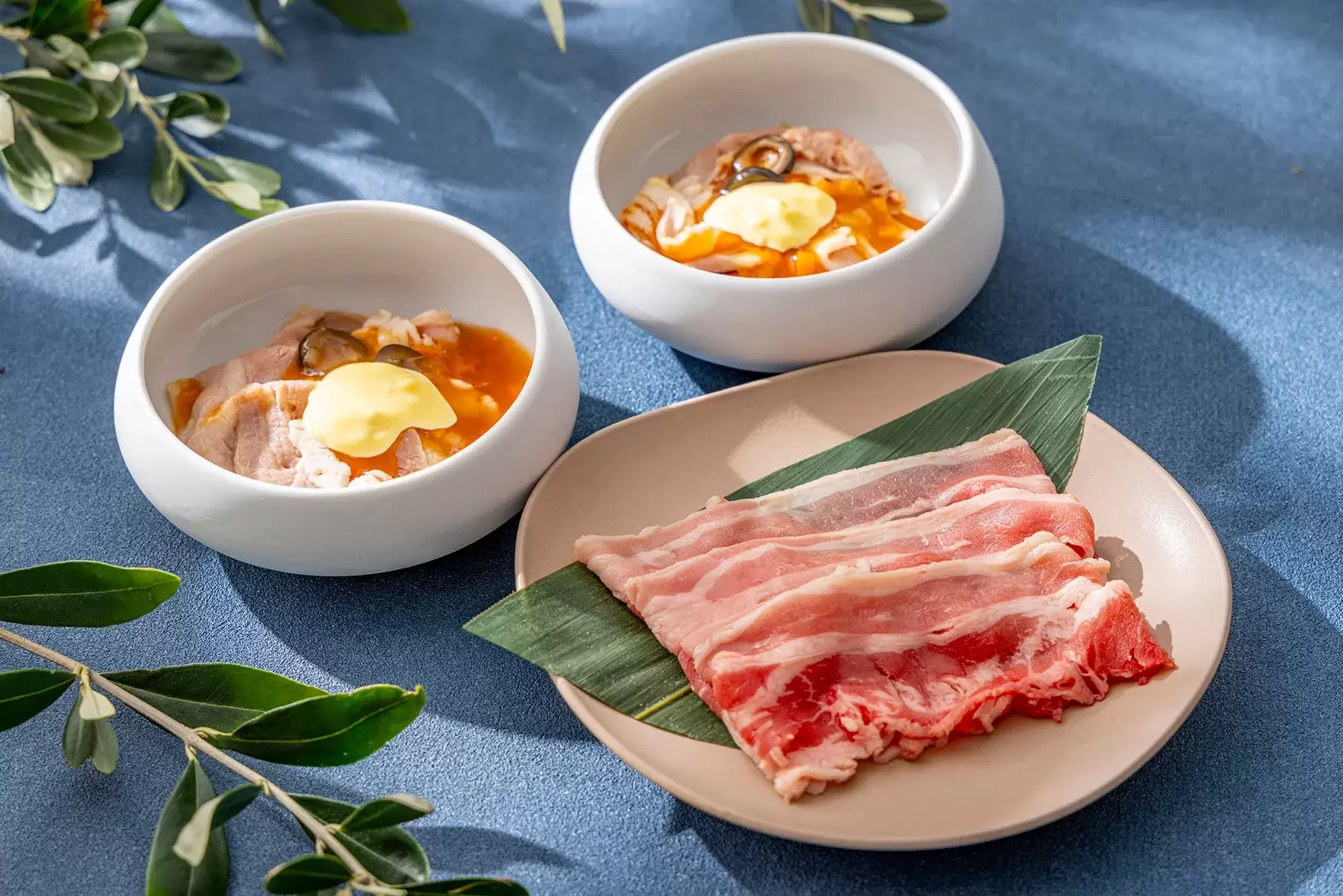 豚肉スライス、ボウル