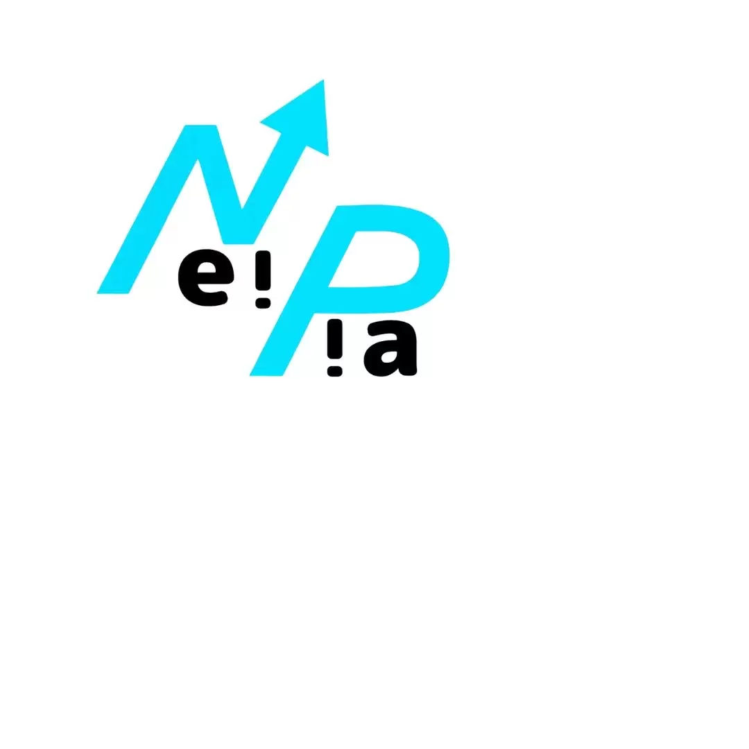 青い矢印と文字「N e ! P ! a」のロゴマーク