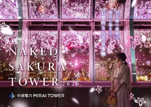 中部電力MIRAI TOWERが桜色に！「NAKED SAKURA TOWER 2026」で五感に響く幻想夜桜体験