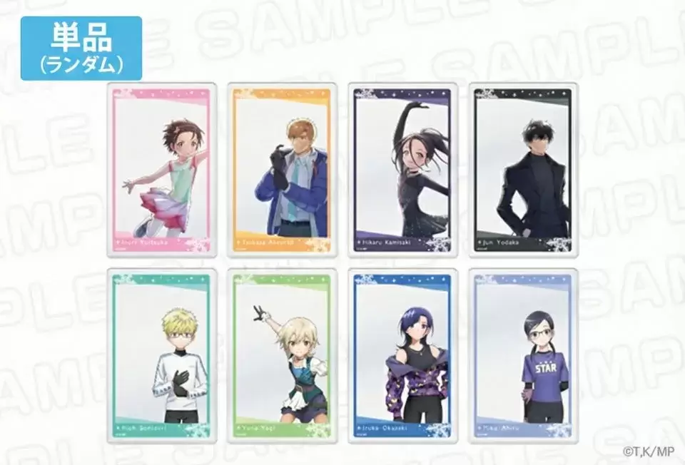 アニメのキャラクターが描かれたトレーディングカードのセット。