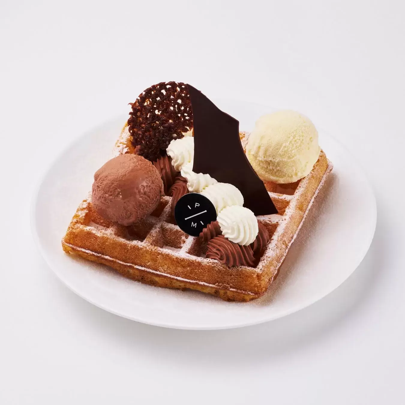 ワッフル, デザート, チョコレート, アイスクリーム, 食べ物